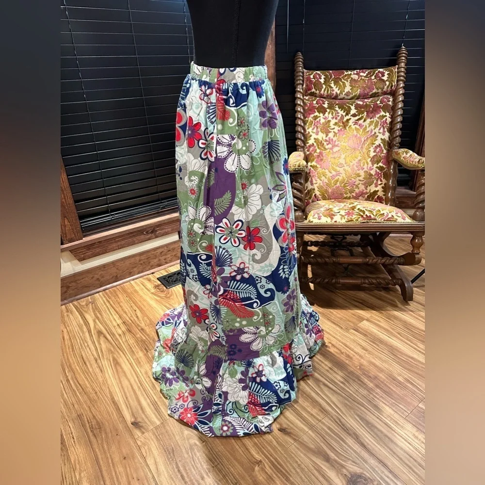 Handmade Flower Gypsy Skirt Large